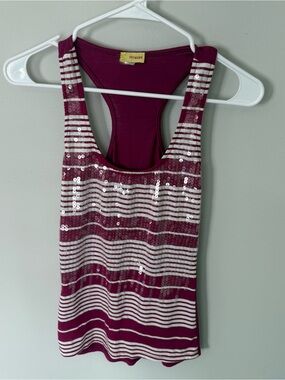Wildcat Y2K Sequin Striped Racerback Tank Top